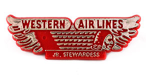 Western Airlines Junior Stewardess Wings