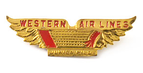 Western Airlines Junior Pilot Wings (red)