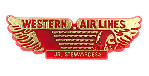 Western Airlines Jr. Stewardess Wings