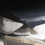 Under the wing of a Boeing 757