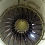 Looking into the maw of a 757 engine