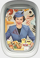 Stewardess with food