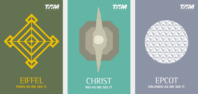 Three posters for TAM Airlines