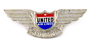 United Airlines Arlene Airess Junior Stewardess Club Wings