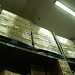 Boxes in the kitchen's expansive warehouse.
