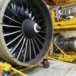 A GE-90 jet engine from a Boeing 777-200
