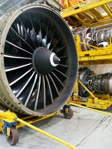 A GE-90 jet engine from a Boeing 777-200