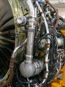 The innards of a jet engine