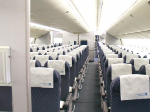 Economy class aboard the 777